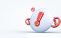 Exclamation sign realistic 3d rendering iconic background