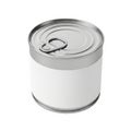 Unopened Metal Food Can with Pull- Tab and Blank Label on White Background canned Royalty Free Stock Photo