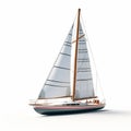 Realistic 3d Sailboat Rendering On White Background