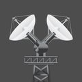 Realistic 3d Satellite dish isolated. Vector illustration.