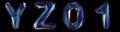 Realistic 3D set of letters Y, Z, 0, 1 made of low poly style. Collection symbols of low poly style blue color glass