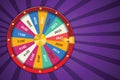 Realistic 3d spinning fortune wheel, lucky roulette Happy new year 2021 vector illustration. Royalty Free Stock Photo