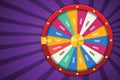 Realistic 3d spinning fortune wheel, lucky roulette vector illustration.