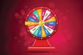 Realistic 3d spinning fortune wheel, lucky roulette vector illustration. Royalty Free Stock Photo
