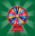 Realistic 3d spinning fortune wheel, lucky roulette vector illustration