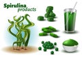 Realistic 3D Spirulina Products Advertisement
