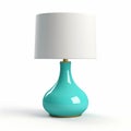 Realistic 3d Teal Lamp With Minimal Turquoise Shape On White Background Royalty Free Stock Photo