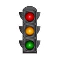 Realistic 3D Traffic Light Signal Sign With Three Main Signal Colors Red, Yellow And Green Vector Illustration, Traffic Light Flat Royalty Free Stock Photo