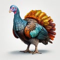 Realistic 3d Turkey Clipart With Colorful Feathers