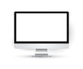 Realistic 3d vector monitor isolated, desktop computer realistic mockup with blank screen for your design.