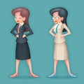 Realistic 3d Vintage Businesswoman Character Icon on Stylish Background Retro Cartoon Design Vector Illustration Royalty Free Stock Photo