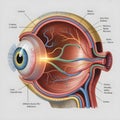 Realistic 3D Visualization of Human Eye Layers for Medical and Educational Use GenerativeAI Royalty Free Stock Photo