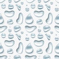 Blue transparent vector water droplets, condensation or dew Royalty Free Stock Photo