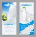 Realistic Dairy Products Banners