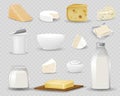 Realistic dairy products Royalty Free Stock Photo