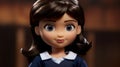 Realistic Dark-haired Mary Doll In Navy Soccer Uniform