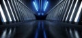 Realistic Dark Hallway Columns Parking Concrete Cement Stone Pillars Corridor Hall Tunnel Underground Sci Fi Futuristic Neon