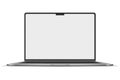 Realistic Darkgrey Notebook with Transparent Screen Isolated. Laptop. Open Display