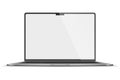Realistic Darkgrey Notebook with Transparent Screen Isolated. New Laptop. Open Display. Can Use for Project, Presentation. Blank D Royalty Free Stock Photo