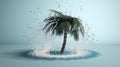 Realistic Data Palm Slice Falling With Water Splash Royalty Free Stock Photo