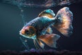 Realistic decorative fish in action. AI generated