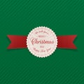 Realistic decorative Merry Christmas Badge Royalty Free Stock Photo