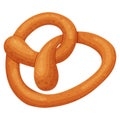 Realistic delicious pretzel. Vector illustration on a white background Royalty Free Stock Photo