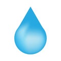 A single blue water drop with a gradient effect on a white background Royalty Free Stock Photo
