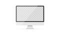 Realistic desktop computer mockup. Monitor. Transparent PC screen. Vector illustration Royalty Free Stock Photo