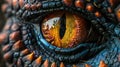 Realistic detail of dragon eyes with colored leather Royalty Free Stock Photo