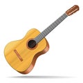 Realistic Detailed Acoustic Guitar Musical Instrument. Vector Royalty Free Stock Photo