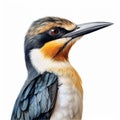 Hyperrealistic Kingfisher Painting On White Background