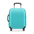 Realistic Detailed Blue Case or Suitcase. Vector