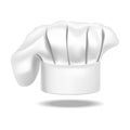 Realistic Detailed Chef White Hat on a Background. Vector