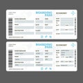 Realistic Detailed 3d Air Tickets Template Set. Vector Royalty Free Stock Photo