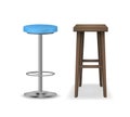 Realistic Detailed 3d Bar Stools Set. Vector Royalty Free Stock Photo