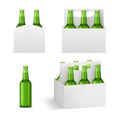 Realistic Detailed 3d Beer Bottles Pack Set. Vector Royalty Free Stock Photo