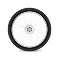 Realistic Detailed 3d Black Bicycle Tire Wheel. Vector Royalty Free Stock Photo