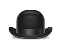 Realistic Detailed 3d Black Bowler Hat. Vector Royalty Free Stock Photo