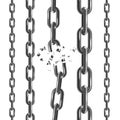 Realistic Detailed 3d Black Chain Set. Vector