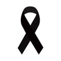 Realistic Detailed 3d Black Mourning Symbol of Support, Hope Campaign and Memory Isolated on a White Background. Vector illustrati