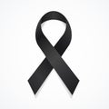 Realistic Detailed 3d Black Mourning Symbol. Vector