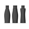 Realistic Detailed 3d Black Shampoo Bottles Set. Vector Royalty Free Stock Photo