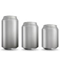 Realistic Detailed 3d Blank Aluminium Beer Cans Template Mockup Set. Vector