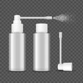 Realistic Detailed 3d Blank Bottle Spray Template Mockup Set. Vector