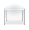 Realistic Detailed 3d Blank Outdoor White Tent. Vector