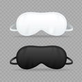 Realistic Detailed 3d Blank White and Black Sleep Mask Template Mockup. Vector