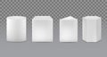 Realistic Detailed 3d Blank White Pedestals or Podium Set. Vector Royalty Free Stock Photo