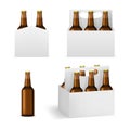 Realistic Detailed 3d Brown Beer Bottles Pack Set. Vector Royalty Free Stock Photo