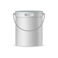 Realistic Detailed 3d Bucket and Handle. Vector Royalty Free Stock Photo